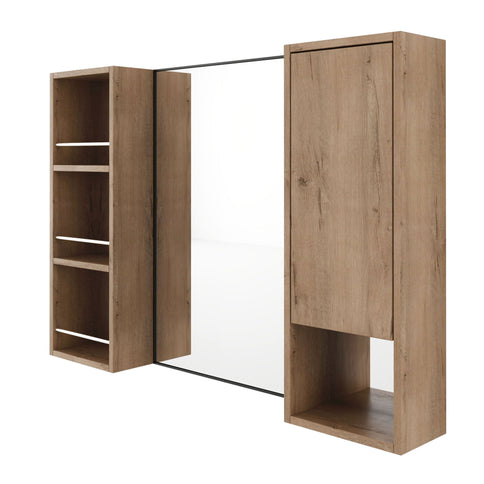 39.4" Wall Mounted Bathroom Cabinet With Storage And - Imitative Oak