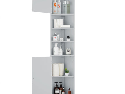 Multi Functional Corner Cabinet With Adjustable Shelves And 2 Doors