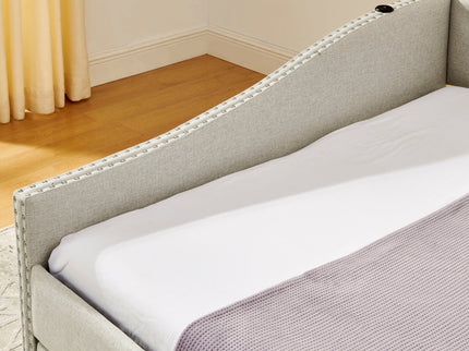 Upholstered Daybed With USB Charging & Pull Out Bed