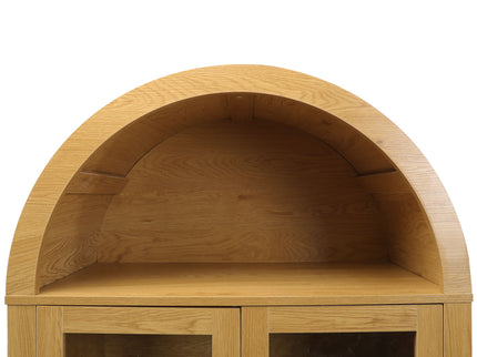Fluted Tall Arched Pantry Cabinet With Adjustable Shelves