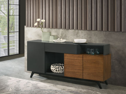 Destin- Ceramic Server - Walnut / Black