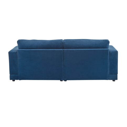 Modern Square Arm Sofa With Soft Fabric Upholstery, Deep Cushions