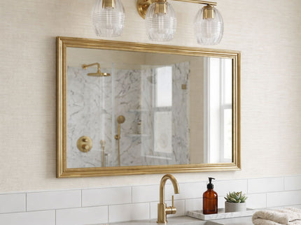 Luster - 3 Lights Vanity With Clear For Bathrooms Above Mirror Wall Lamp Satin - Clear / Gold