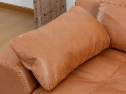 L - Shaped Modular 2 Seater Sofa With Movable Ottoman And High Density Sponge Cushions For Living Room