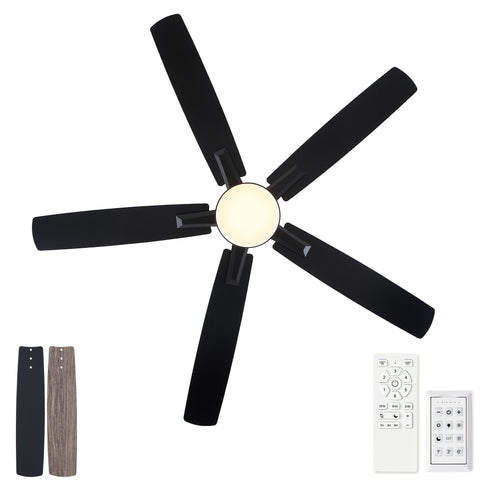 Mordern Flush Mount Ceiling Fan With Light And Remote Control