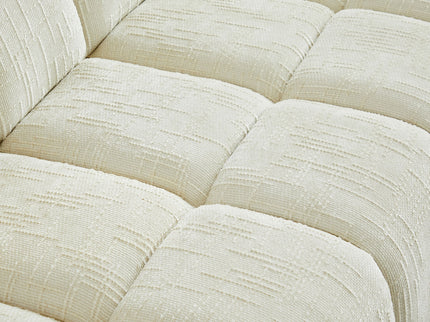 Quilted Cloud Sofa With Rounded Armrests And Piano Key Backrest Design