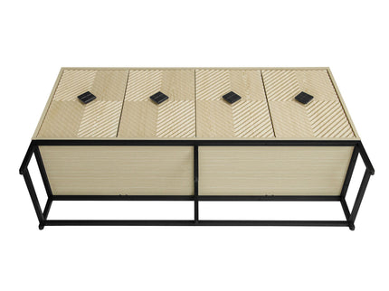 Carved 4 Door Sideboard With Storage, Adjustable Shelf