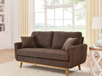 Upholstered Loveseat With Arms And Pillows