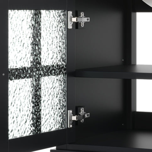 Bathroom Vanity With Ceramic Sink, Adjustable & Open Shelf