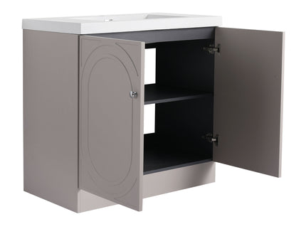 Contemporary Freestanding Bathroom Vanity With Resin Sink & Soft-Close Cabinet Doors