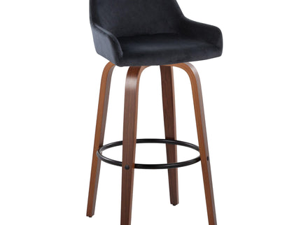Daniella - Contemporary Fixed Height, Barstool & Swivel And Round Footrest (Set of 2)