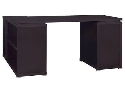 Tona - L-Shape Computer Desk With 3 Drawers And 5 Shelves