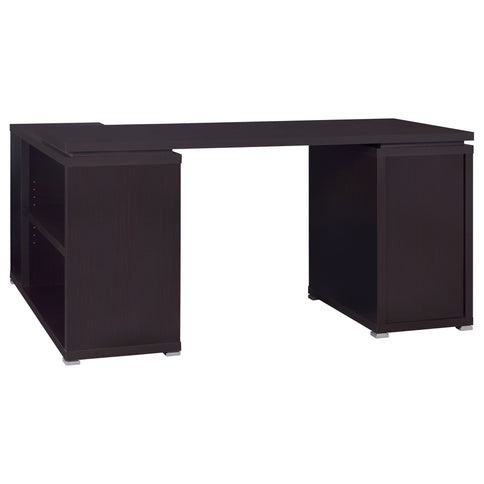 Tona - L-Shape Computer Desk With 3 Drawers And 5 Shelves