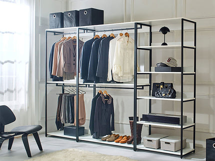 Fiona - Freestanding 3 Tower System Walk-In Closet With 7 Shelf - White