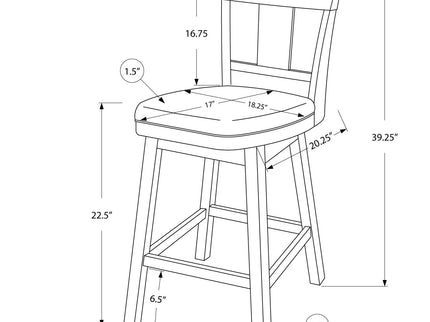 Swivel Bar Stool Counter Height, Transitional (Set of 2)