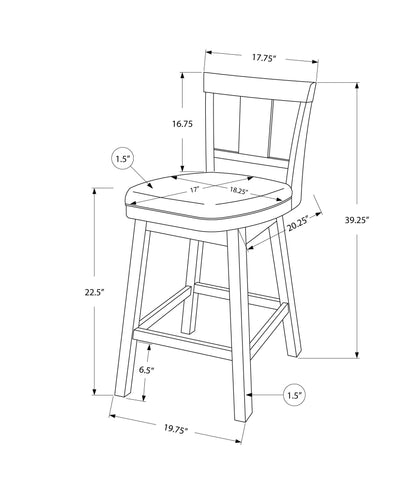 Swivel Bar Stool Counter Height, Transitional (Set of 2)