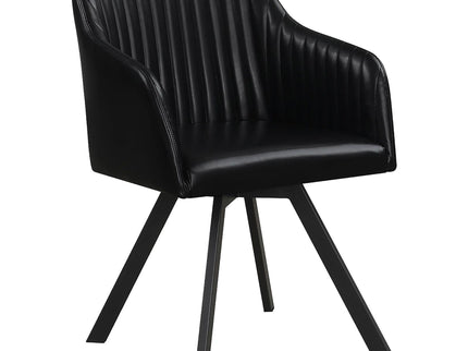 Sloped Arm Swivel Chair - Black