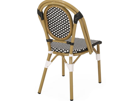 Outdoor Rattan And Aluminum French Bistro Chair Set