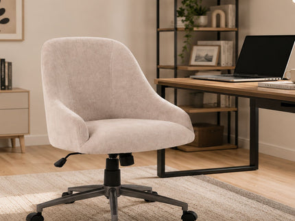 Enveloping Bucket Back Swivel Computer Chair For Home Decor - Beige