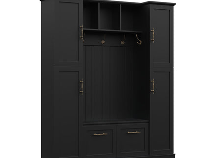 Hall Tree With 4 Side Cabinets