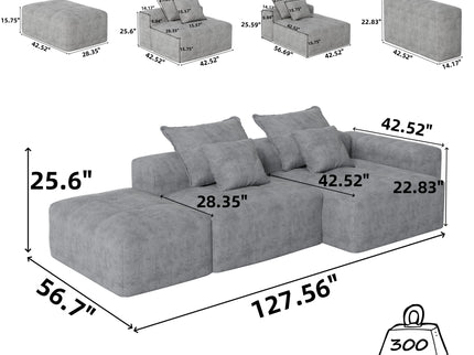Modern Oversized Diy Combination Modular Sectional Sofa With Pillows