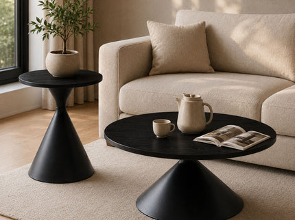 2 Piece Coffee Round Table Set