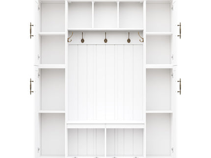 Hall Tree With 4 Side Cabinets