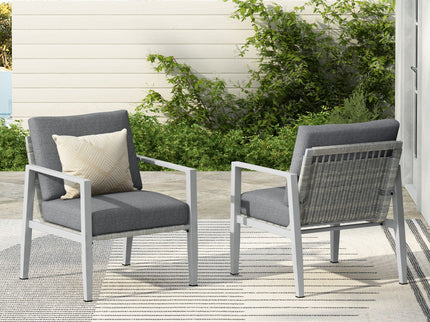 Modern Lounge Chair With Rope Accents And Cushions