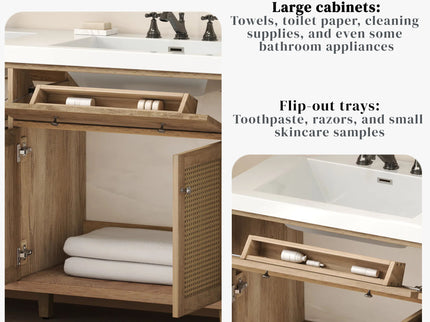Bathroom Vanity With Double Sink, Large Storage Space