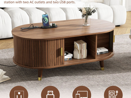 TV Stand & Coffee Table Set With Charging Station