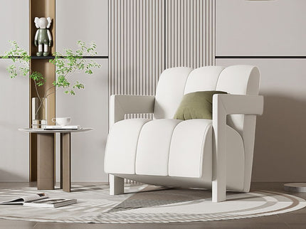 Modern Minimalist Leisure Armchair With L Shaped Armrests