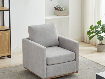 Modern Square Upholstered Swivel Accent Chair With Metal Base