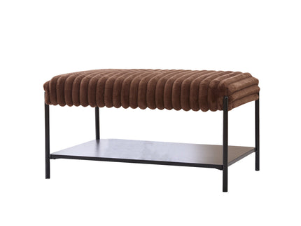 Upholstered Ottoman Coffee Table Foot Rest With Open Storage