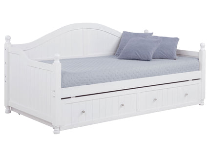 Twin Daybed With Trundle Storage Bed - White