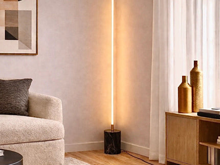 Prism - LED Floor Lamp With On / Off Switch Base - Gold / Marble