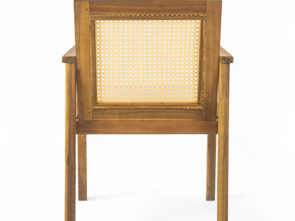 Preston - Outdoor Dining Chair With Cushion (Set of 2) - Teak / Beige