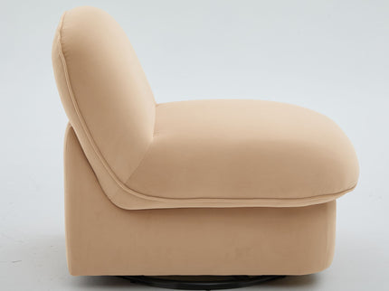 Pumpkin Shaped Swivel Accent Chair, 360 Degree Rotation For Living Room