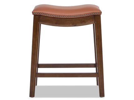 Barlow - Backless Saddle Counter Stool - Brown