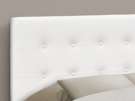 Full Size Headboard Only Upholstered Leather Look - White