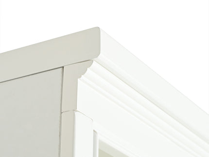 Retro Style 75'' Tall Display Shelf With Cabinet For Hallways Living Room Kitchen - White