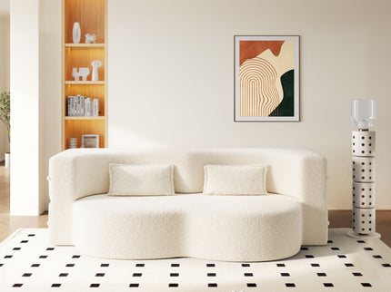 Modern Floor Sofa With 2 Pillows, Twin Size For Living Room