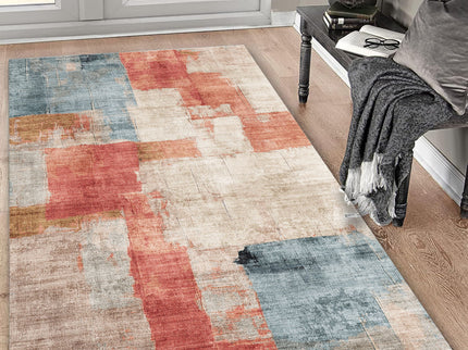 Toucan - 5' X 7' Washable Non - Slip Area Rug - Ivory Multi