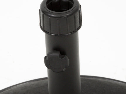 Stylish Concrete Umbrella Base With Iron Support Pole - Black