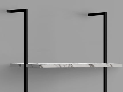 Bookshelf, Bookcase, Etagere, Ladder, 5 Tier, For Office, Marble Look Contemporary & Modern