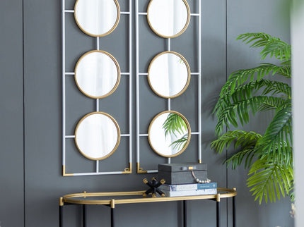 3 Mirror Piece Wall Mirror InRectangular Frame, Home Wall Decor For Bedroom Living Room