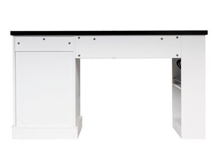 Modern Fluted Office Desk With Storage Cabinet
