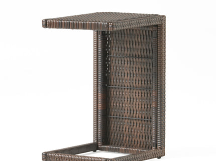 Bucharest - End Table C Shaped Side Table Rattan - Brown