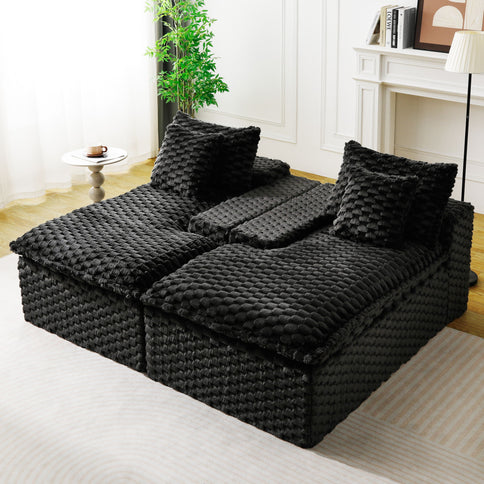 Double Chaise Lounge With Full Compressed Sponge