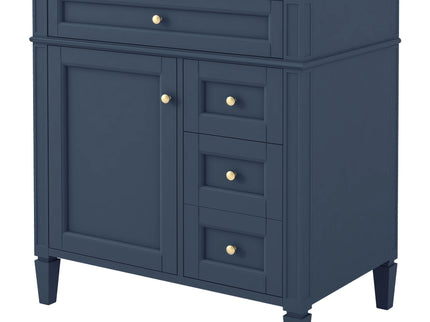 Bathroom Vanity With Top Sink, 2 Drawers And Tip Out Drawer, Rectangular Design