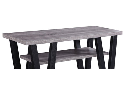Rectangle Sofa Table With V Line Design - Gray